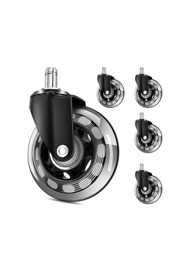 Mufunye Vidalı Ofis Koltuğu Tekeri, Ofis Koltuğu Ayak Tekeri, 360 Sessiz Döner Teker, Mobilya Tekerleri, Üniversal Oyun Koltuğu Tekeri 65mm, 11x22mm -