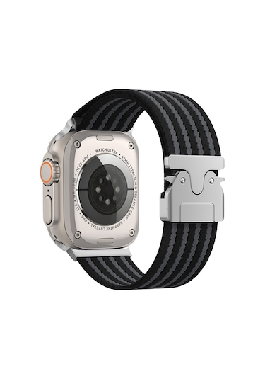 Watch 49mm Arth Krd-133 Naylon Kumaş Hasır Örgülü Kordon - Siyah