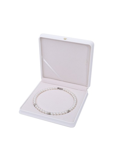 Soulader Şık Ve Kapaklı Mücevher Kutusu, Taç Desenli Inci Kolye Ve Zincir Saklama Kutusu, Pu Malzemeden Üretilmiş Özel Bel Takı Ve Kolye Kutusu Beyaz