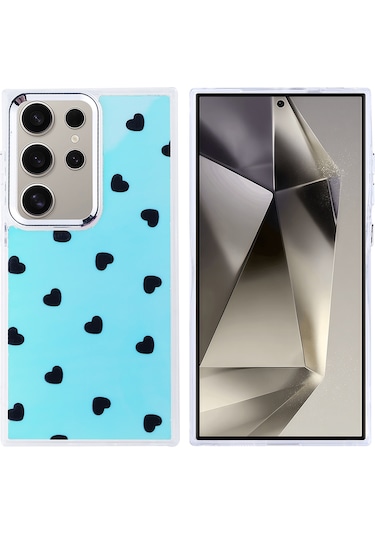 Toyigoo Galaxy Uyumlu S24 Ultra Kılıf Airbag Tasarımlı Tygo Hadra Kapak - Kalp Kalp