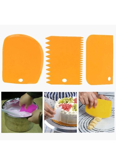 Hamur Şekillendirici Kesici Kazıyıcı Pasta Kek Dekorasyon Seti Çok Renkli