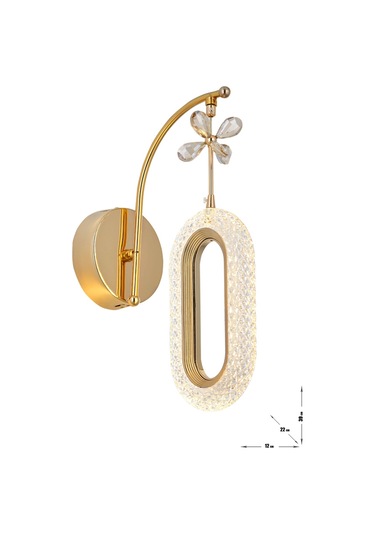 Sessi Power Ledli Modern Lüks Duvar Aplik, 3 Renk: Sarı-beyaz-gün Işığı - Gold Gold