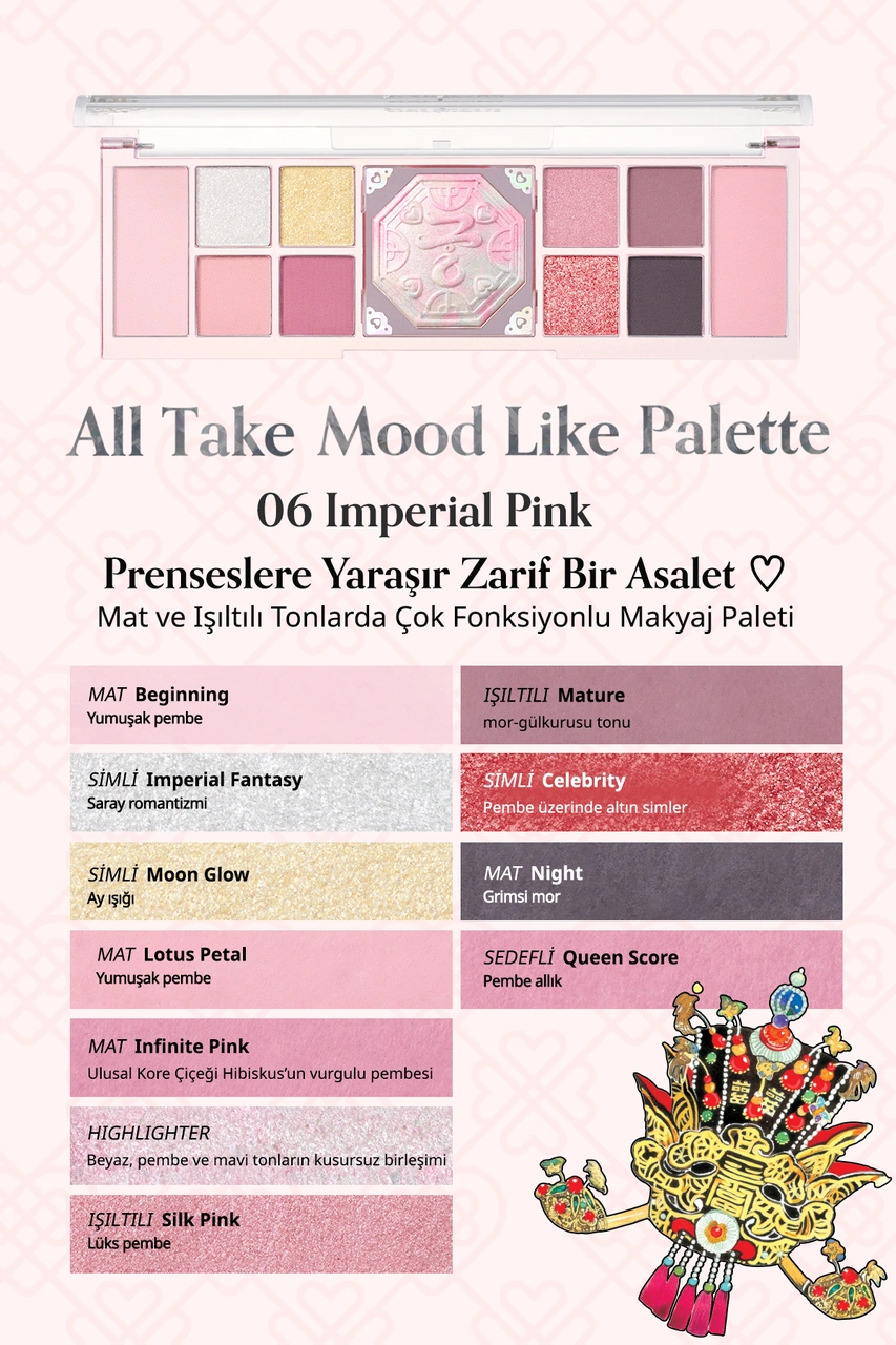 Peripera All Take Mood Like Palette 06 İmperial Pink