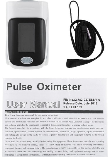 Sones Ab-80 Hassas Parmak Nabız Oksimetresi Kan Oksijen Monitörü Gri