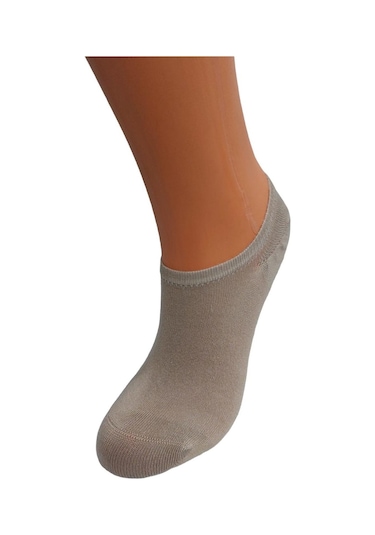 3'lü Kaliteli Modal Patik Kadın Çorap-bej Bej