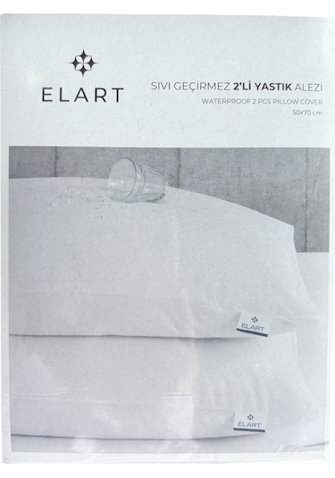 Elart Yastık Alezi Fermuarlı 2 Adet Beyaz 50x70 Cm Beyaz