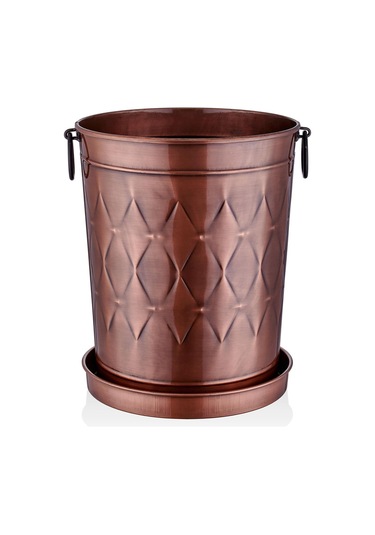 The Mia Prizma Saksı Bakır Kaplama 37x31x46 Cm