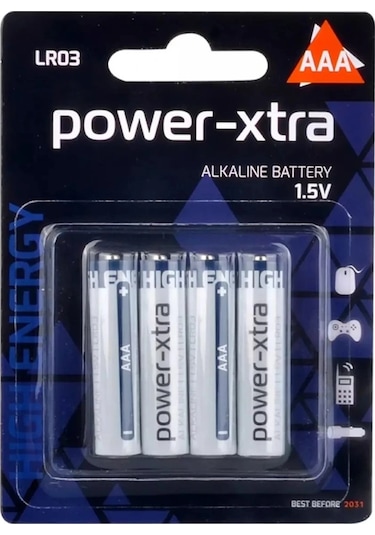 Power-xtra Aaa - Lr03 Alkalin İnce Kalem Pil 4'lü Blister