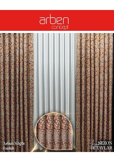 Arben Concept Söğüt Pano Fon Perde / Ölçünüze Özel Dikim Kiremit