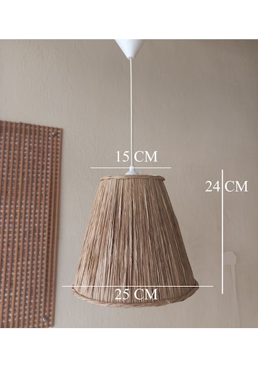 N-66 Kahverengi Rafya El Yapımı Avize Kahverengi Kahverengi