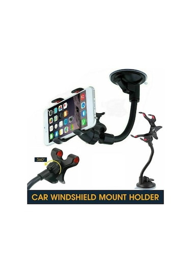 Jms Darbeye Dayanıklı Güçlü Emiş İçin Pratik Hafif Hortum Navigasyon Araç Cep Telefonu Tutucu Siyah