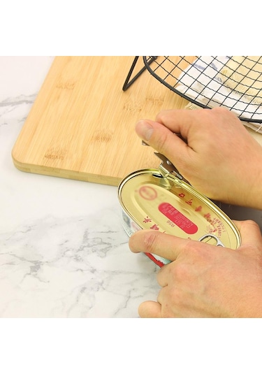 Paslanmaz Çelik Çok Fonksiyonlu Konserve Açacağı Emniyet Yan Kesim Manuel Teneke Profesyonel Ergonomik Kavanoz Teneke Açacağı Kutular Mutfak Aracı Gümüş