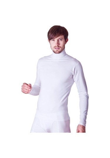 6 Adet Dono Erkek Likralı Balıkçı Yaka Uzun Kol Fanila Atlet 1251 Beyaz