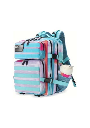 Dashanshop 6.6gal Blue Yellow Sırt Çantası Günlük Spor Fitness Kamp Yürüyüş Seyahat Okul Çantası Erkek Kadın Hediye Altın