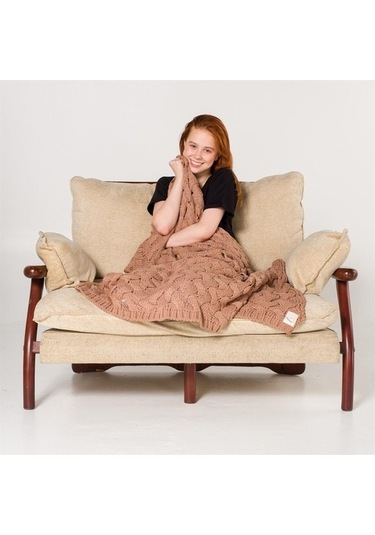 Serenita Saç Örgü Triko Tv Battaniyesi Throw Koltuk Şalı (538861470)-110X160