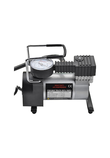 Geeksen 12v Elektrikli Araba Lastik Şişirici - 150 Psı Yüksek Basınç, 27l/min Hacim, Fener Prizi Bağlantısı, Spor Topları İçin Uygun, Siyah