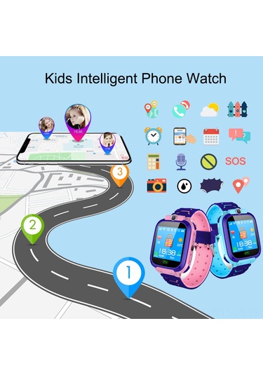 Jeemson 3-15 Yaş Çocuklar İçin Mavi Akıllı Saat (İthalatçı Garantili)