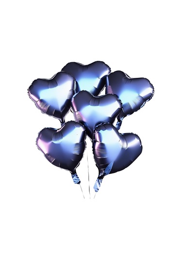 5 Adet 18 İnç 45 Cm Kalp Folyo Balon Lacivert Lacivert