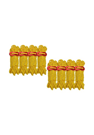 Shineyee 8 Adet 4mm Kalın Poliester Çadır Rengi Işık Yansıtan Tırmanma Kordonu Sarısı Sarı