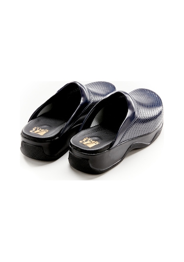 Lacivert Hakiki Deri Sabo Terlik Lacivert