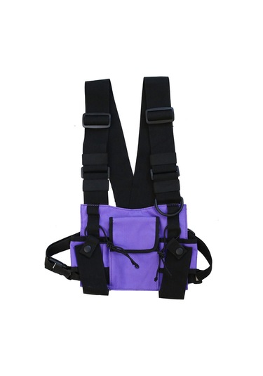 Tenfowee Çok Fonksiyonlu Göğüs Çantası - Hiphop Stili, Ayarlanabilir Kayışlar, Dayanıklı Oxford Kumaş, Mor Renk Mor