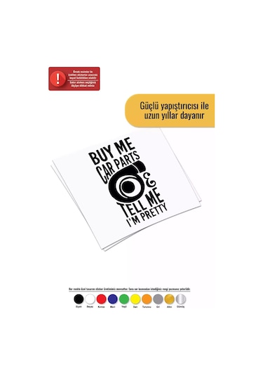 Buy Me Car Parts - Araç, Oto, Laptop, Duvar Uyumlu Sticker 40 72 Cm