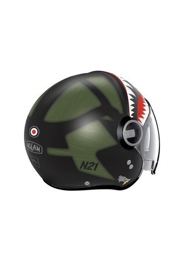 N21 Vısor Skydweller 091 Kapalı Motosiklet Kaskı Siyah - Yeşil