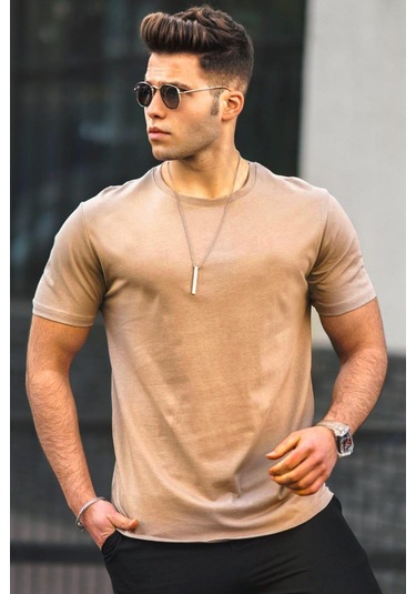 Madmext Madmext Kahverengi Erkek Tişört 4951-Kahverengi