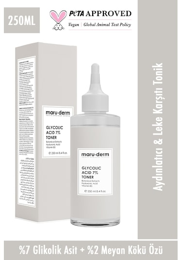 Maruderm Glikolik Asit %7 Aydınlatıcı & Leke Karşıtı Tonik 250 ML