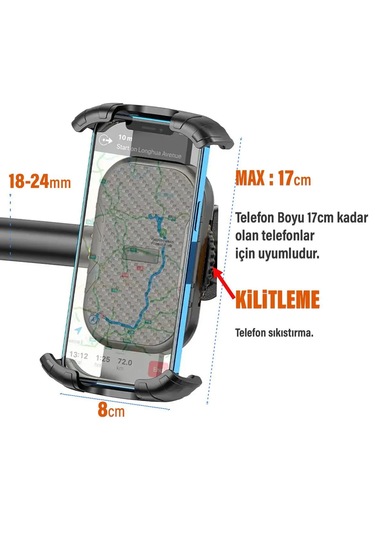 Exenar Bisiklet Telefon Tutucusu Siyah