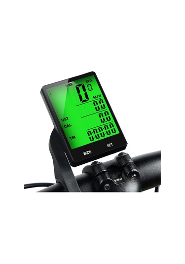 Aubyhe Sürekli Işık Ve Su Geçirmez Bisiklet Hızı Ölçer, Lcd Ekranlı Akıllı Spor Takip Cihazı - Ipx6 Koruma, Sıcaklık Ve Mesafe Göstergesi Yeşil