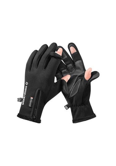 Pazly Kışlık Balıkçılık Eldivenleri, Parmak Delikli, Su Ve Rüzgar Geçirmez Polar Eldiven