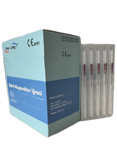 Akupunktur İğnesi Kuru İğne 0.25x40 Mm 200lük Paket 5 Kutu