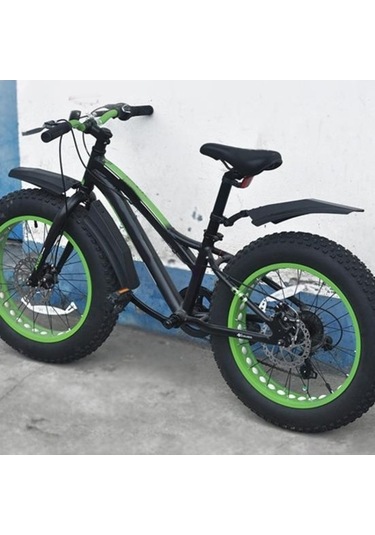 Pazly 2 Adet Siyah Fatbike Bisiklet Çamurluk Aşınma Ve Darbe Dayanıklı Ön/arka Parça Uygulama Kolay, Kırılma Önleyici, Plastik Yapımlı Siyah