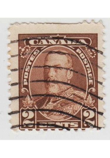 Kanada Postaları Kral 5. George 1935 Damgalı Pul - Devlet Başkanları - Ünlü Kişiler. 2 Cent Değerinde.