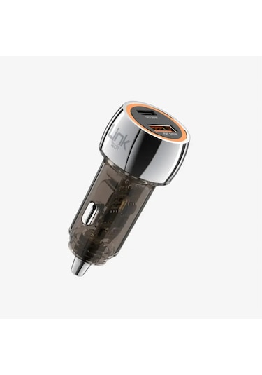 C436 Şeffaf 55w Çift Pd 30w & Qc 25w Süper Hızlı Araç Şarjı Siyah