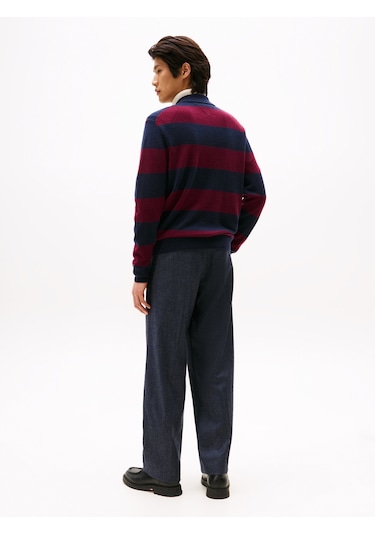 Tommy Hilfiger Dc Knıtted Rugby Erkek Mavi Kazak - Mw0mw40855 Tommy Hilfiger Dc Knıtted Rugby Erkek Mavi Kazak - Mw0mw40855