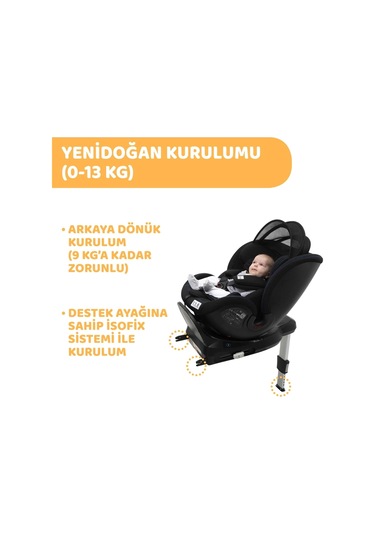 Chicco Oneseat 0 - 36 Kg Dönebilen Oto Koltuğu Siyah