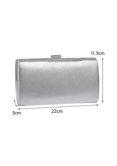 Wondernest Kadın Moda Ziyafet Parti Kare Çanta Tek Omuz Crossbody Çanta, Gümüş Detaylı Altın