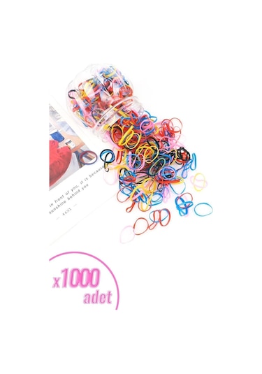 Okavango 1000 Adet Renkli Saç Örgü Lastiği Çok Renkli