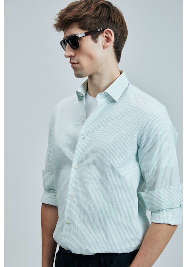 Lufian Charles Erkek Basic Gömlek Regular Fit Yeşil Yeşil 111010638100600 Yeşil