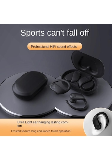 Spor Asılı Kulak - Kablosuz Bluetooth Kulaklık Gürültü Azaltma Enc Ultra - Uzun Pil Ömrü Suya Dayanıklı Uzun Kulağa Zarar Vermez