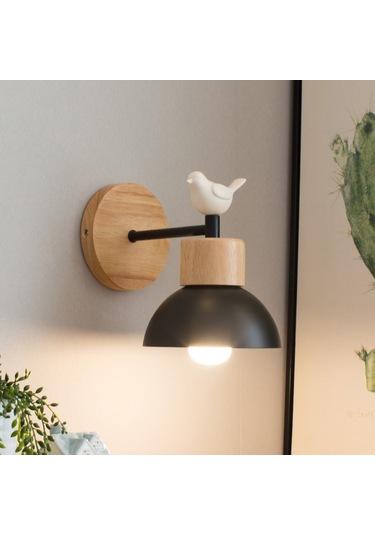 Symbee Beyaz Ahşap Duvar Lambası - Modern Basit Tasarım, Koridor/yatak Odası/canlı Oda Kullanıma Uygun, Led Işık Kaynağı Hariç, Kuşsuz Model Beyaz