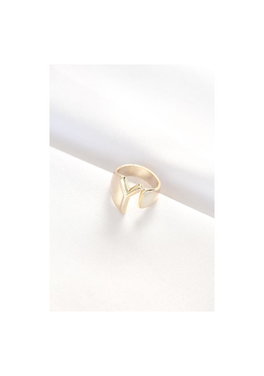 Y Harfli Altın Renk Ayarlanabilir Yüzük Altın