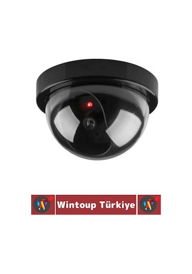 Ev Dükkan Kırmızı Işıklı Hareket Sensörlü 5 Metre Algı Mesafeli Pilli Güvenlik Caydırıcı Dome Kamera
