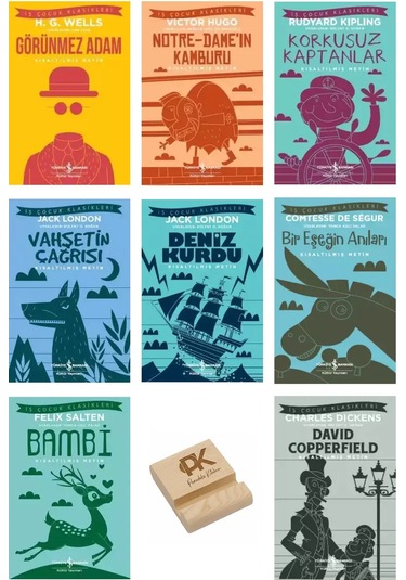 İş Çocuk Klasikleri 8-13 Yaş Görünmez Notre Korkusuz Vahşet Deniz Eşek Bambi David 8li Set