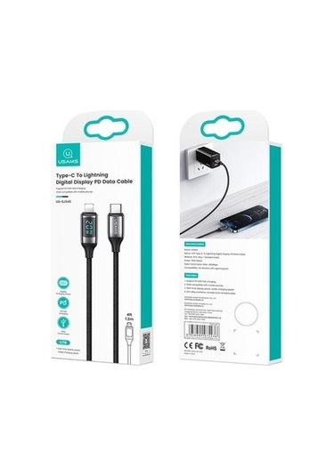 Novahub Usams Us-sj545 1.2m Pd 20w Type-c To Lightning Kablo, 100w Pd Hızlı Şarj, Led Göstergeli, Çinko Alaşımı, Ce Ve Uysal Sertifikalı