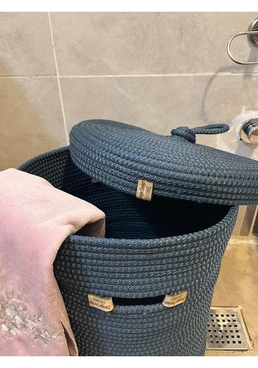 Zengin Design Home Banyo Camaşır Sepeti Zdh-051 Koyu Mavi