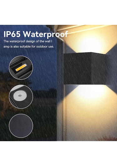 Led Su Geçirmez/su Geçirmez Değil Duvar Lambaları 6w 12w Duvar Işıkları Ev Bahçe Otu Odası Ac85-265v Dış Aydınlatma Aplik 56518788 Siyah