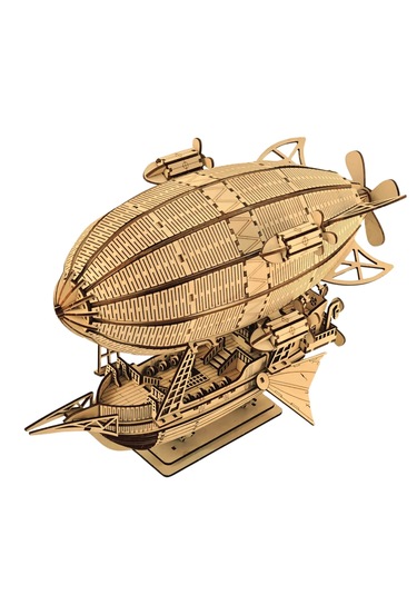 Zeppelin Ahşap Maket Seti Dıy 3d Puzzle Steampunk Hava Gemisi Koleksiyoner Modeli 316 Parça